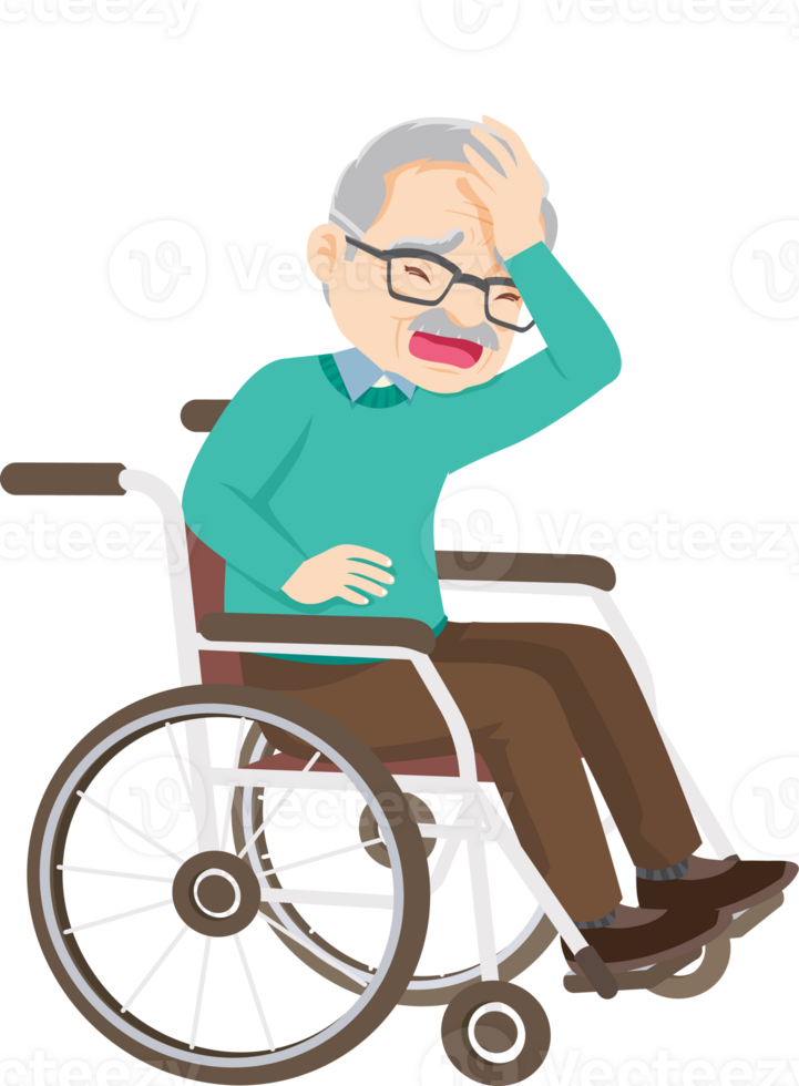 elderly man or grandfather in actions character png