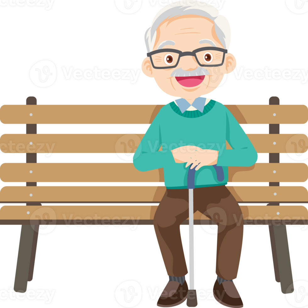 elderly man or grandfather in actions character png