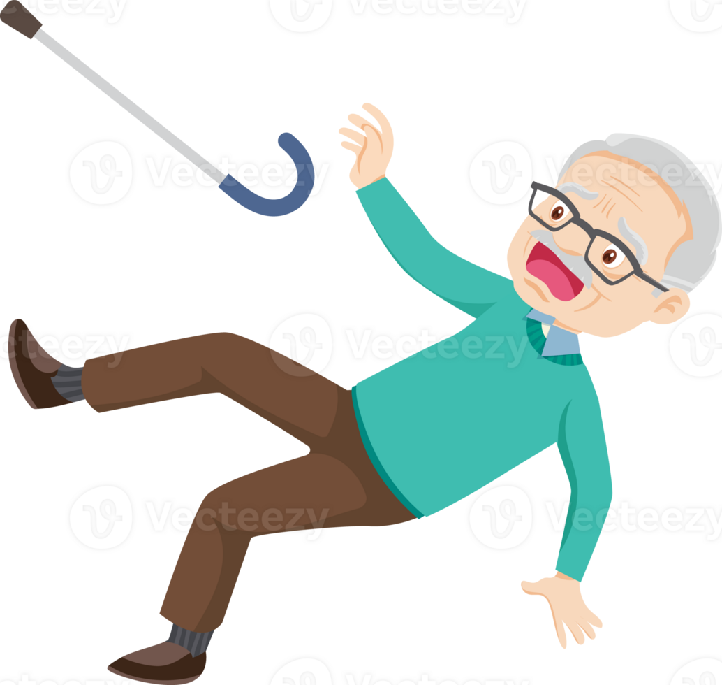 elderly man or grandfather in actions character png