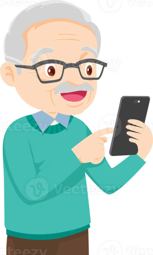 Elderly man or grandfather in appearance png