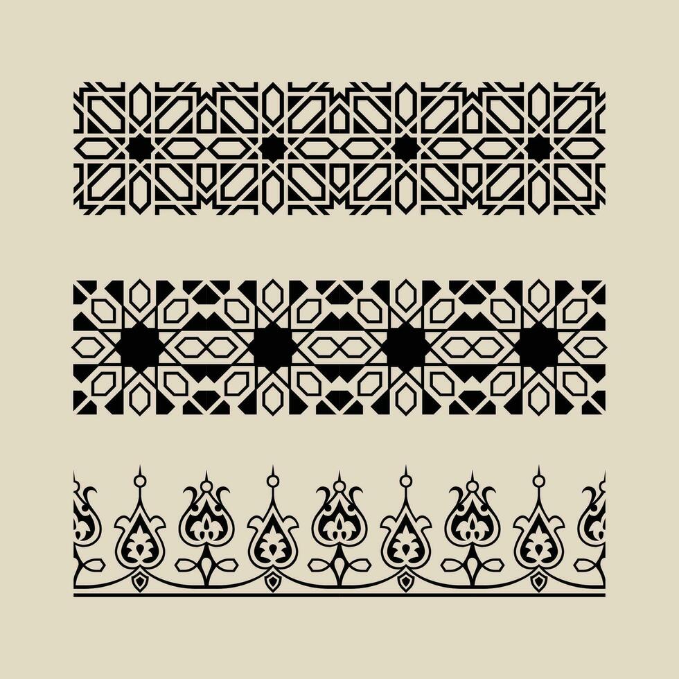 Seamless Boarder Pattern Design - Floral Boarder Design vector