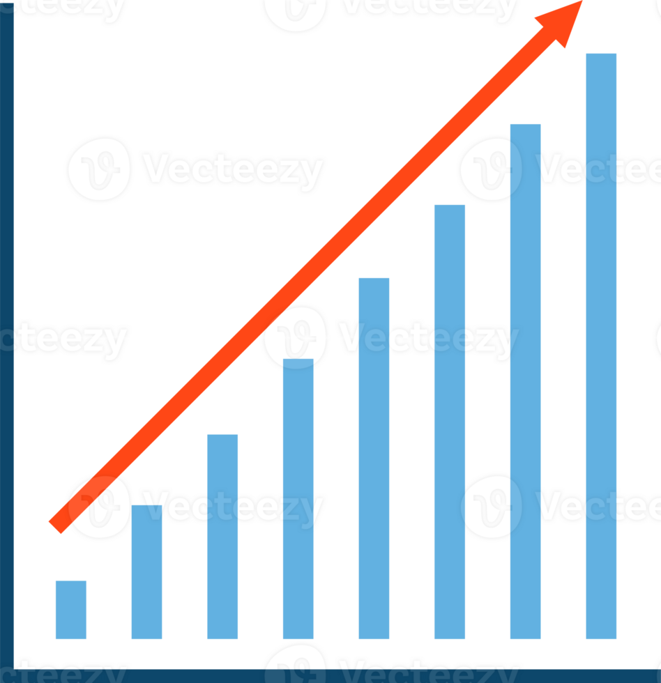 Business charts with arrow icon  illustration for your design png