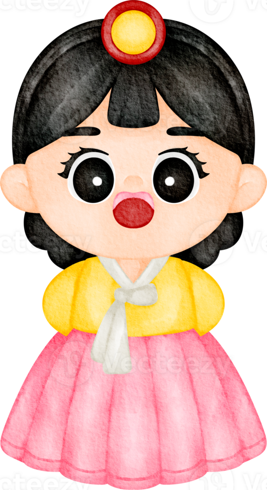 watercolor Hanbok korean clip art png