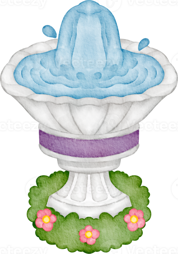 watercolor fountain fairy tale png