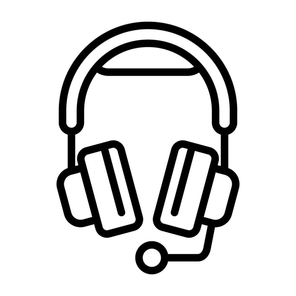 Headphones with Microphone Vector Icon