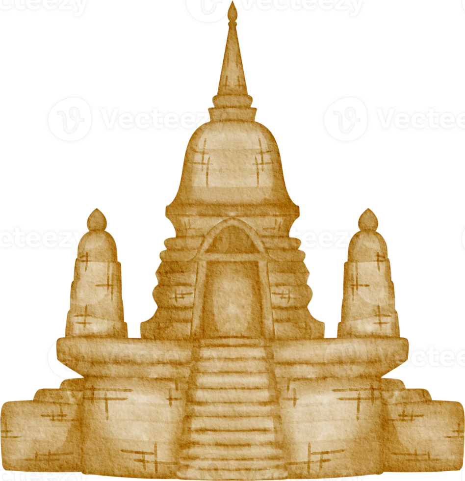 watercolor temple clip art png