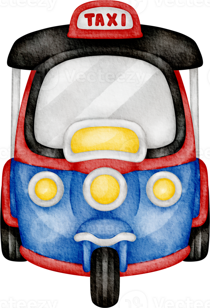 watercolor tuk tuk car clip art png