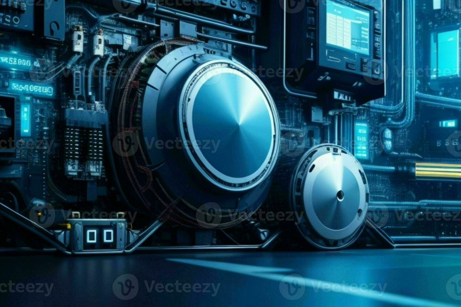 AI generated modern technology futuristic computer background. Pro Photo