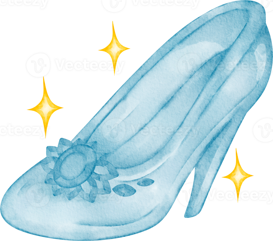 watercolor glass slipper clip art png