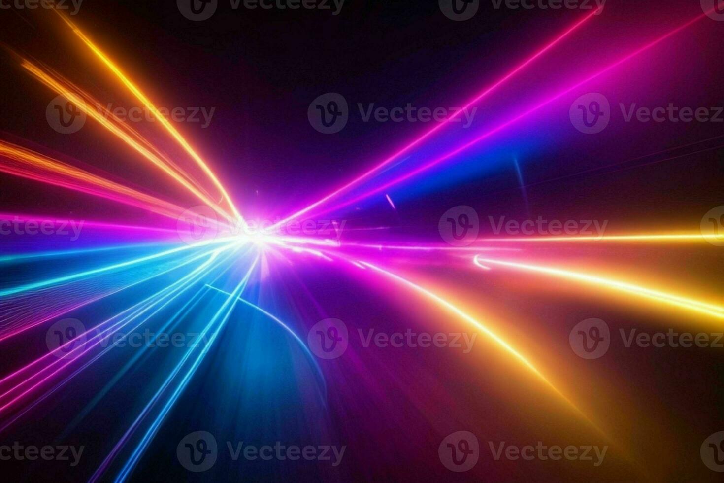 AI generated Colorful light effect of neon glow lights. Pro Photo