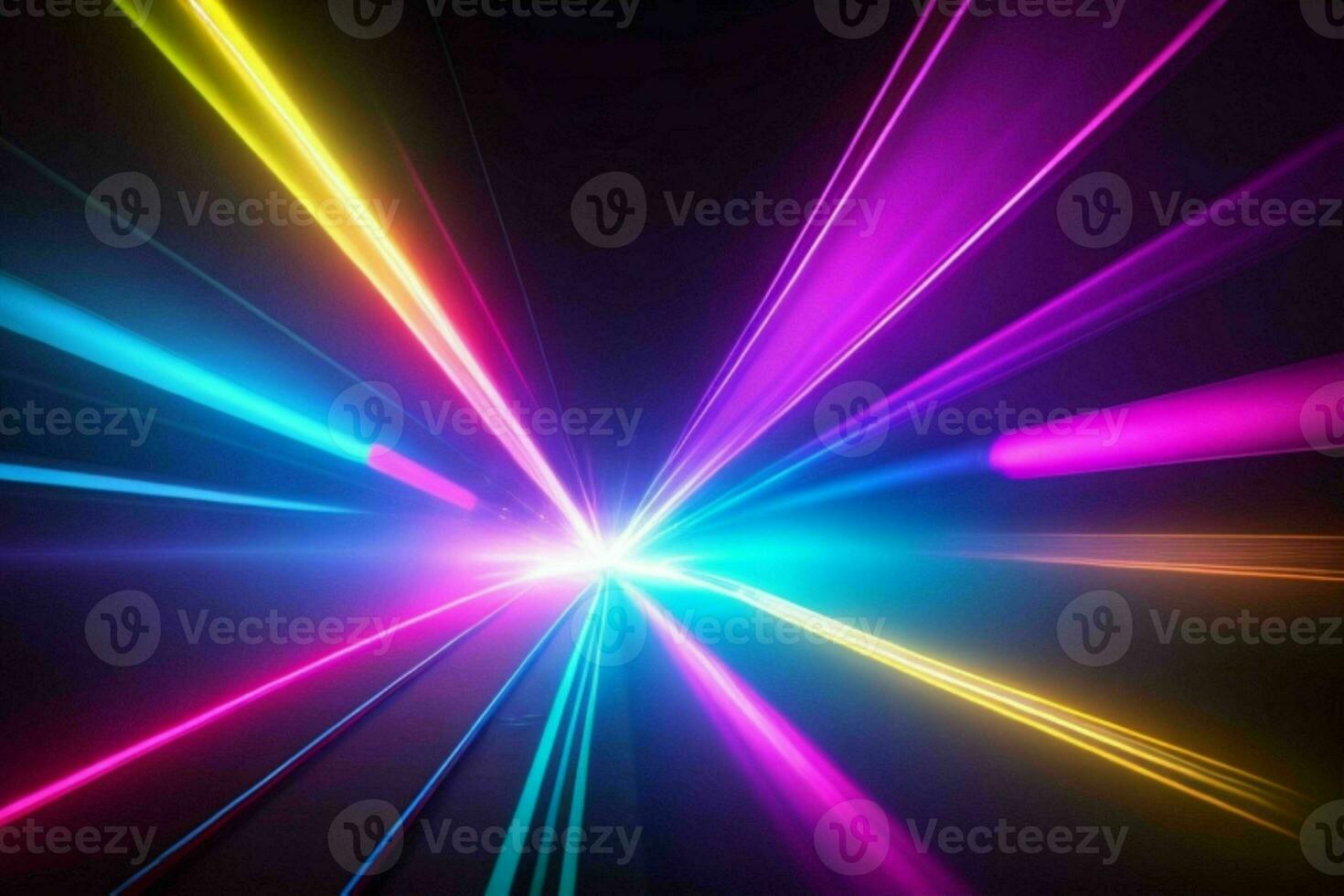 AI generated Colorful light effect of neon glow lights. Pro Photo