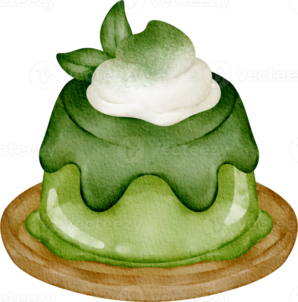 watercolor pudding green tea clip art 36907800 PNG
