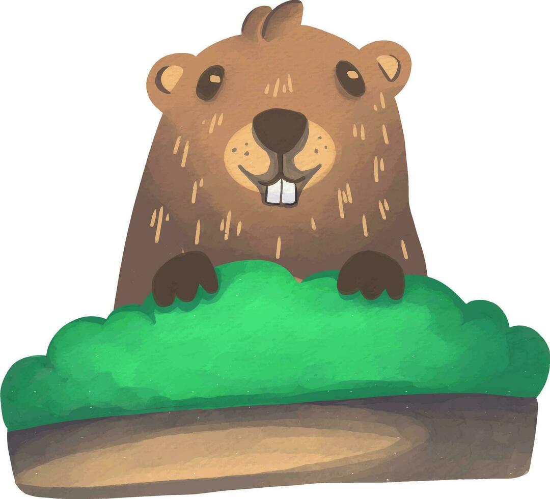 groundhog day cute vector