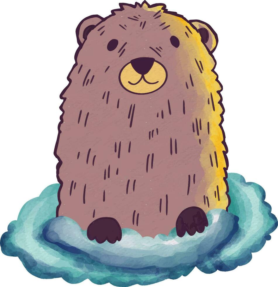 groundhog day cute vector