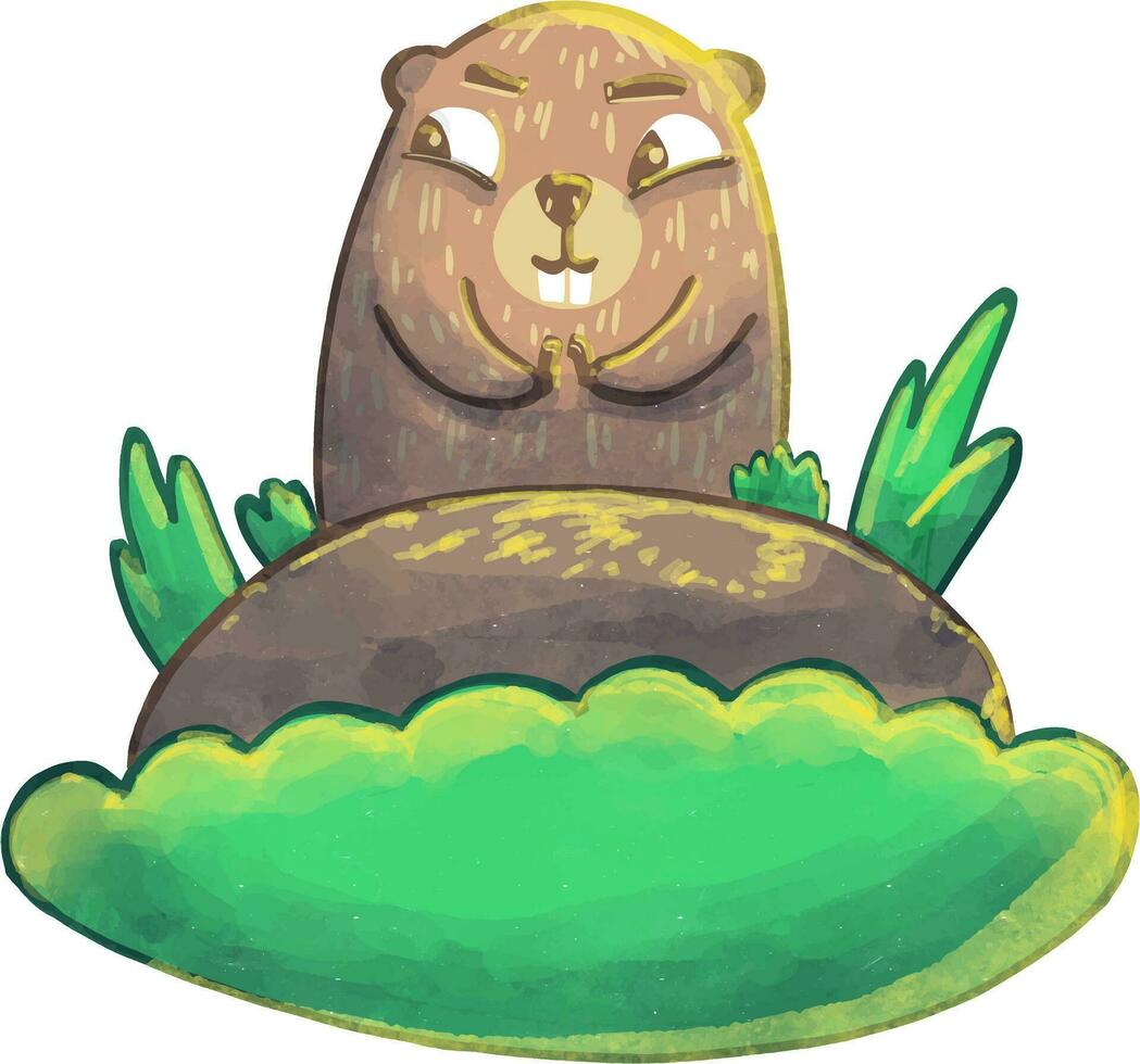 groundhog day cute vector
