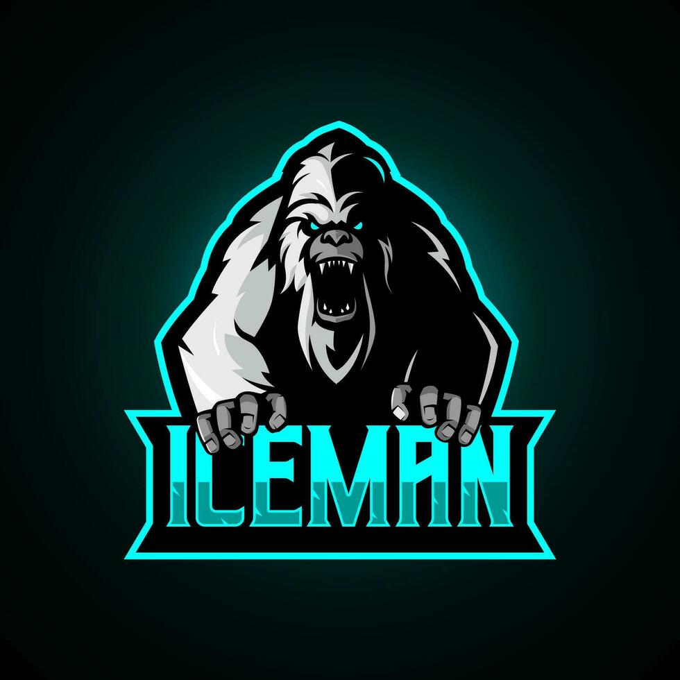 Iceman or yeti  logo vector icon illustration suitable for esport, outdoor, game logo design