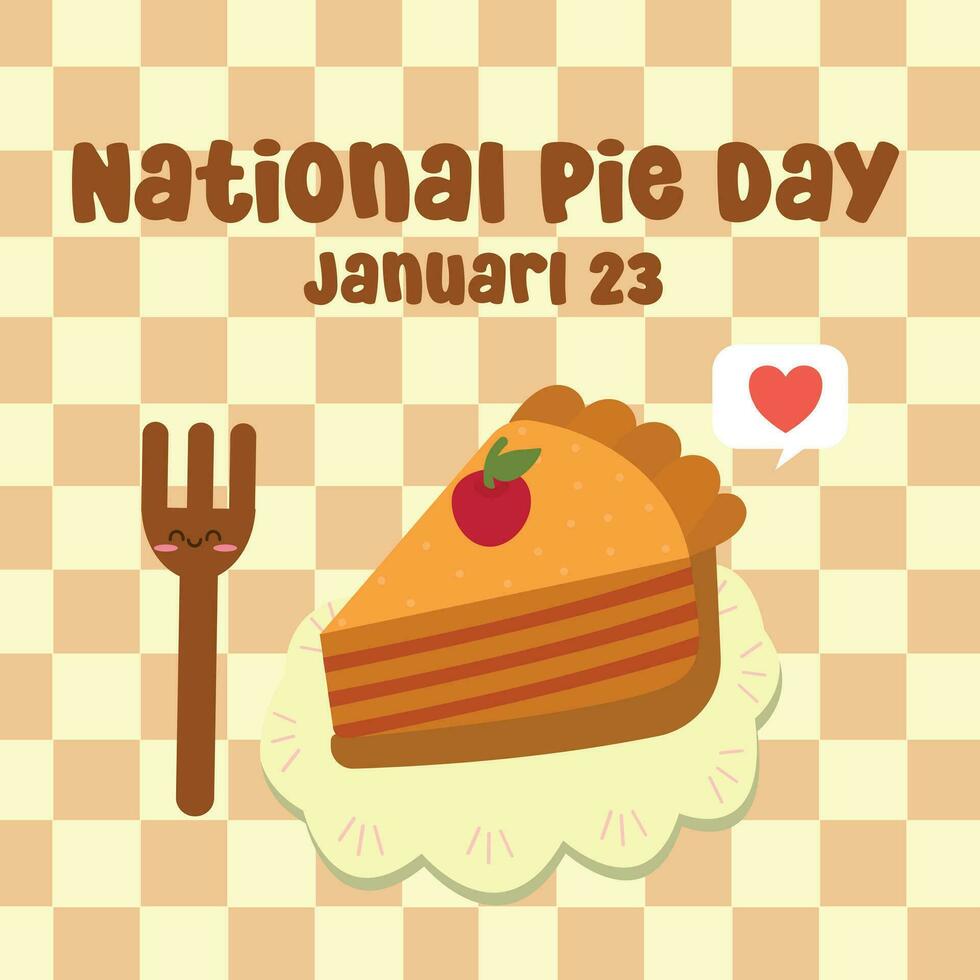 National Pie Day Flat Cartoon Hand Drawn Templates Illustration vector