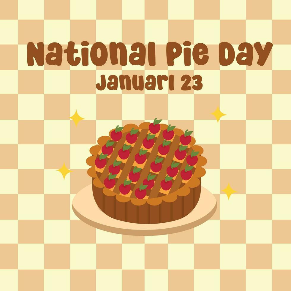 National Pie Day Flat Cartoon Hand Drawn Templates Illustration vector