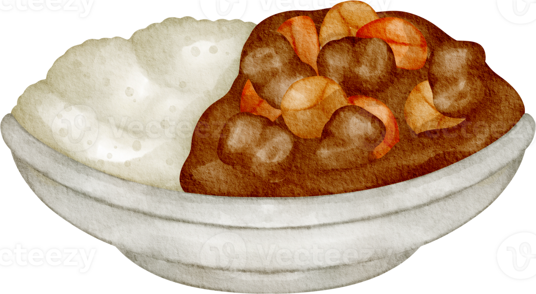 watercolor curry rice png