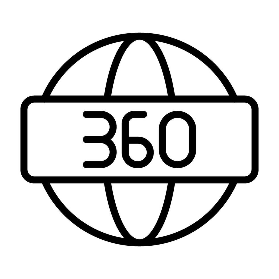 Icono de vector de 360 grados