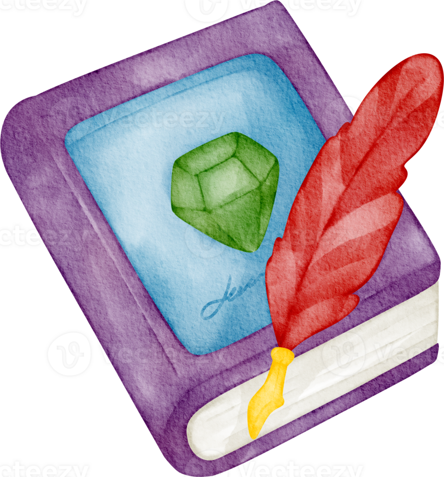 watercolor magic book clip art png
