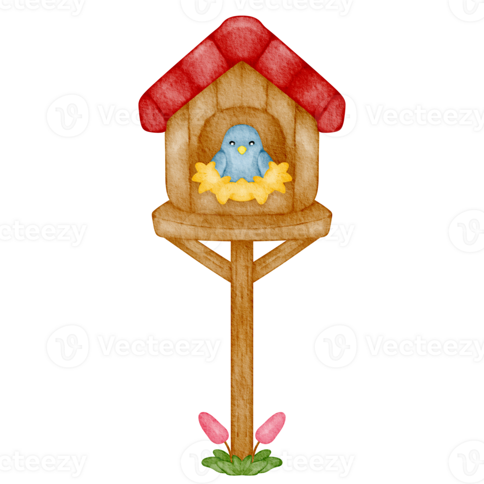 watercolor bird house 36909196 PNG