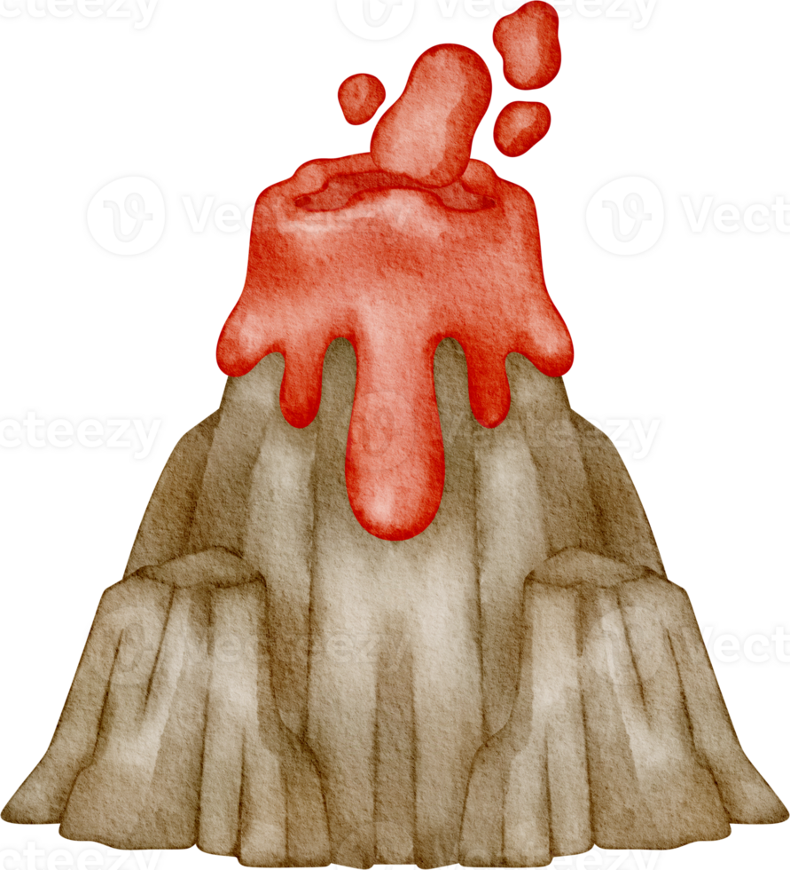 acuarela volcán acortar Arte png