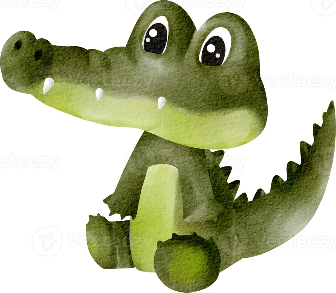 watercolor animal crocodile png