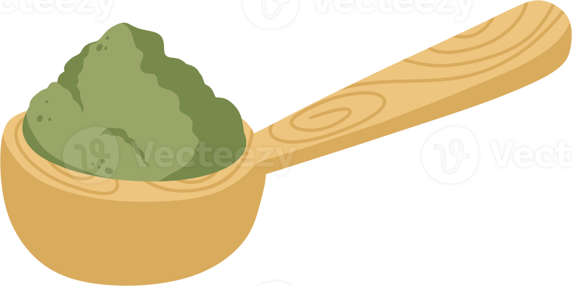 green tea spoon illustration png