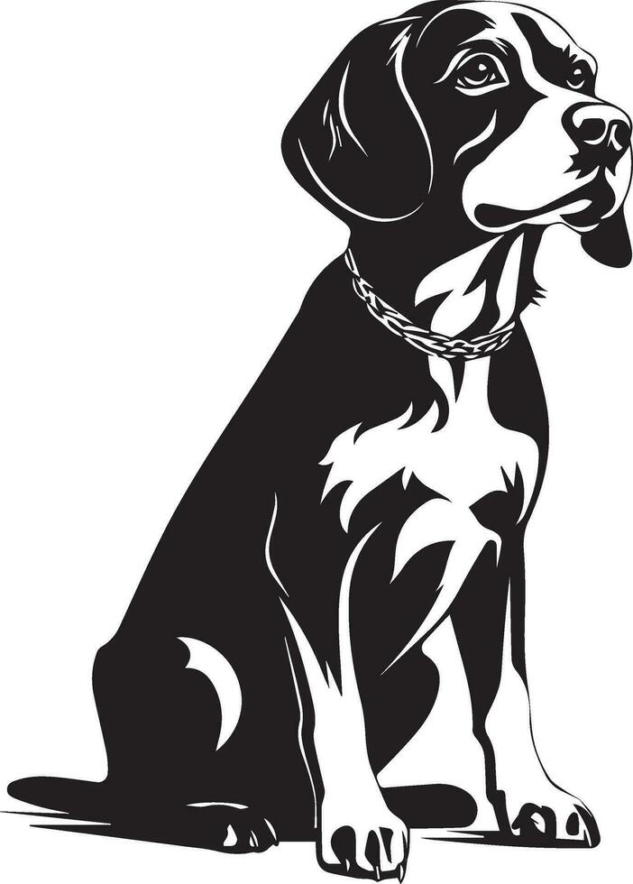 Silhouette beagle dog cute vector design