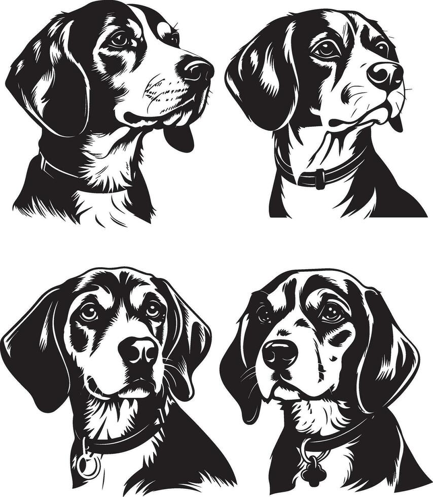 silueta beagle perro linda vector diseño