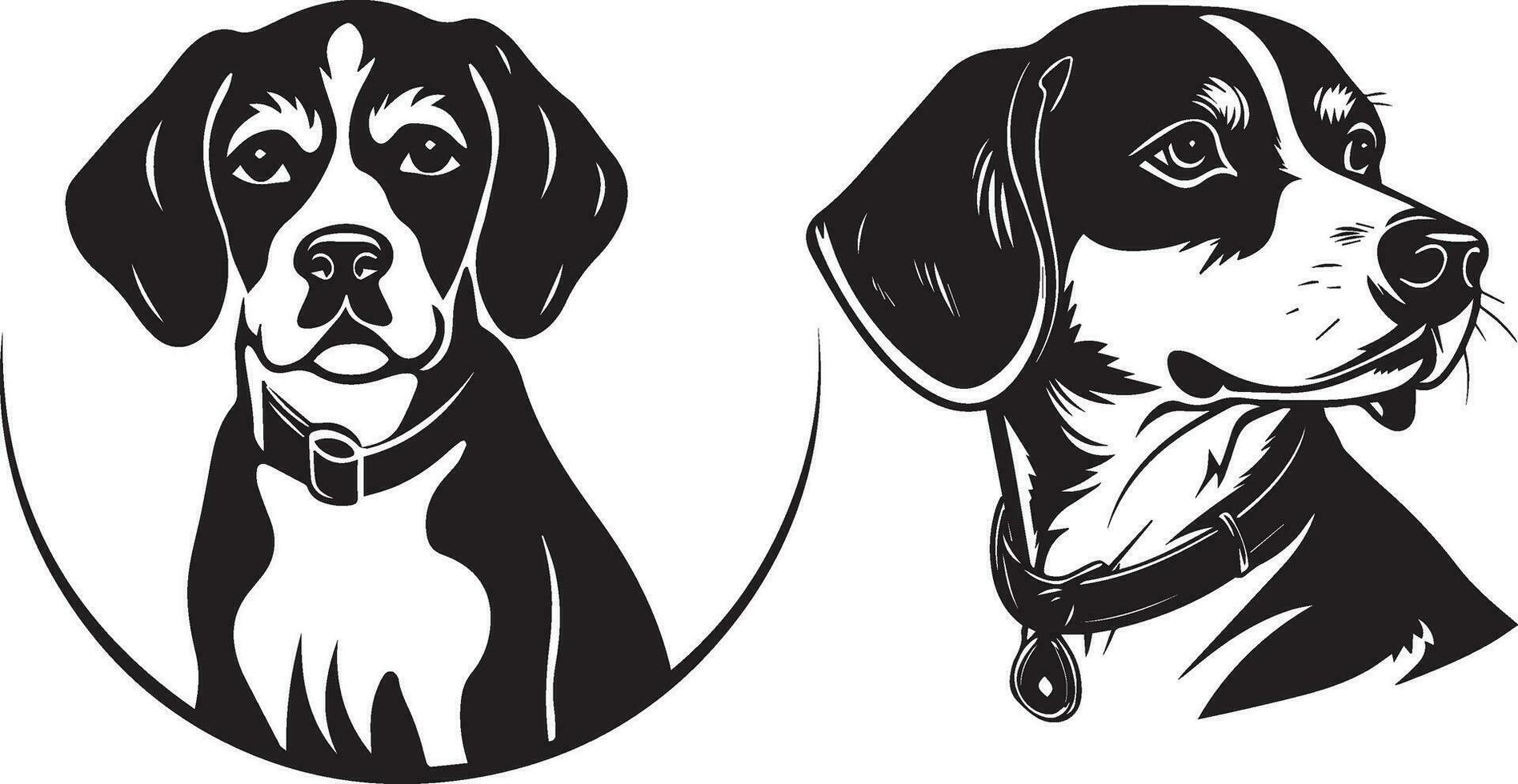 silueta beagle perro linda vector diseño