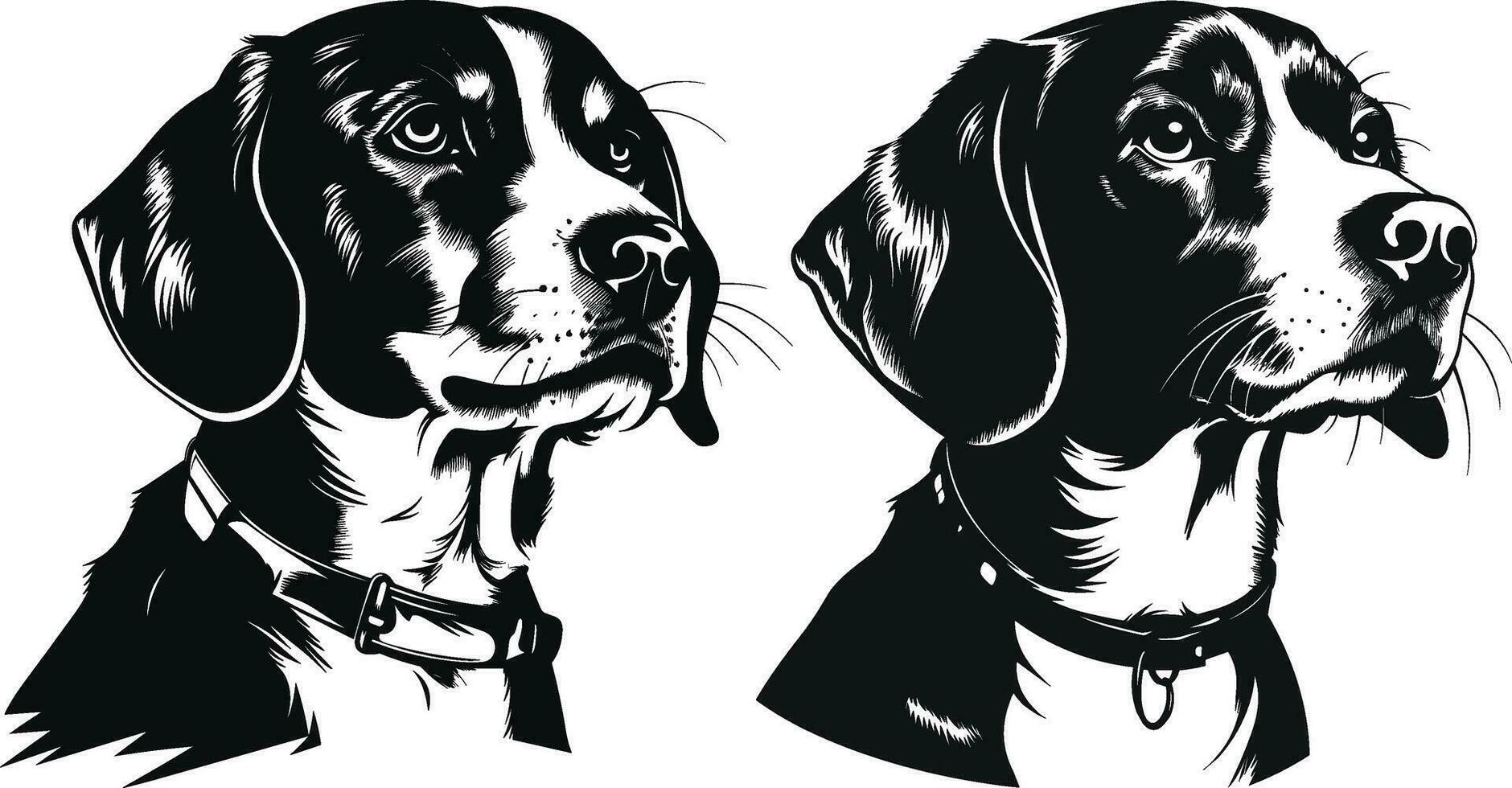 Silhouette beagle dog cute vector design