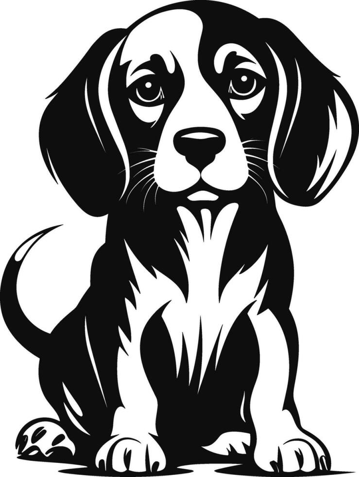 Silhouette beagle dog cute vector design
