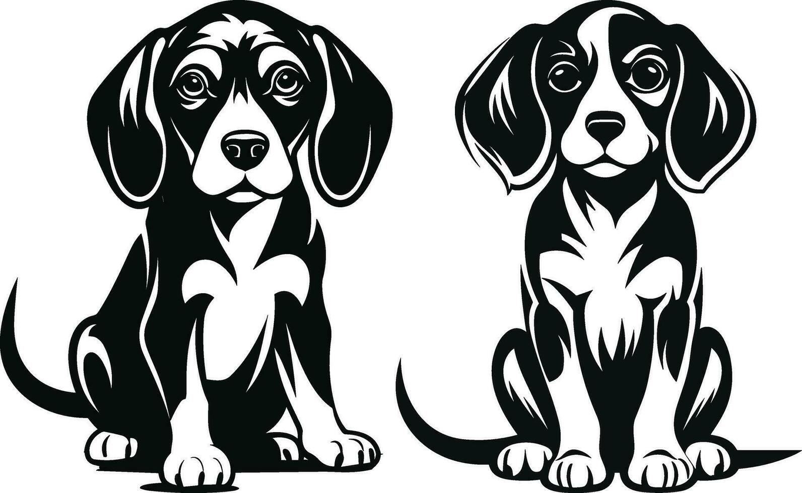 silueta beagle perro linda vector diseño