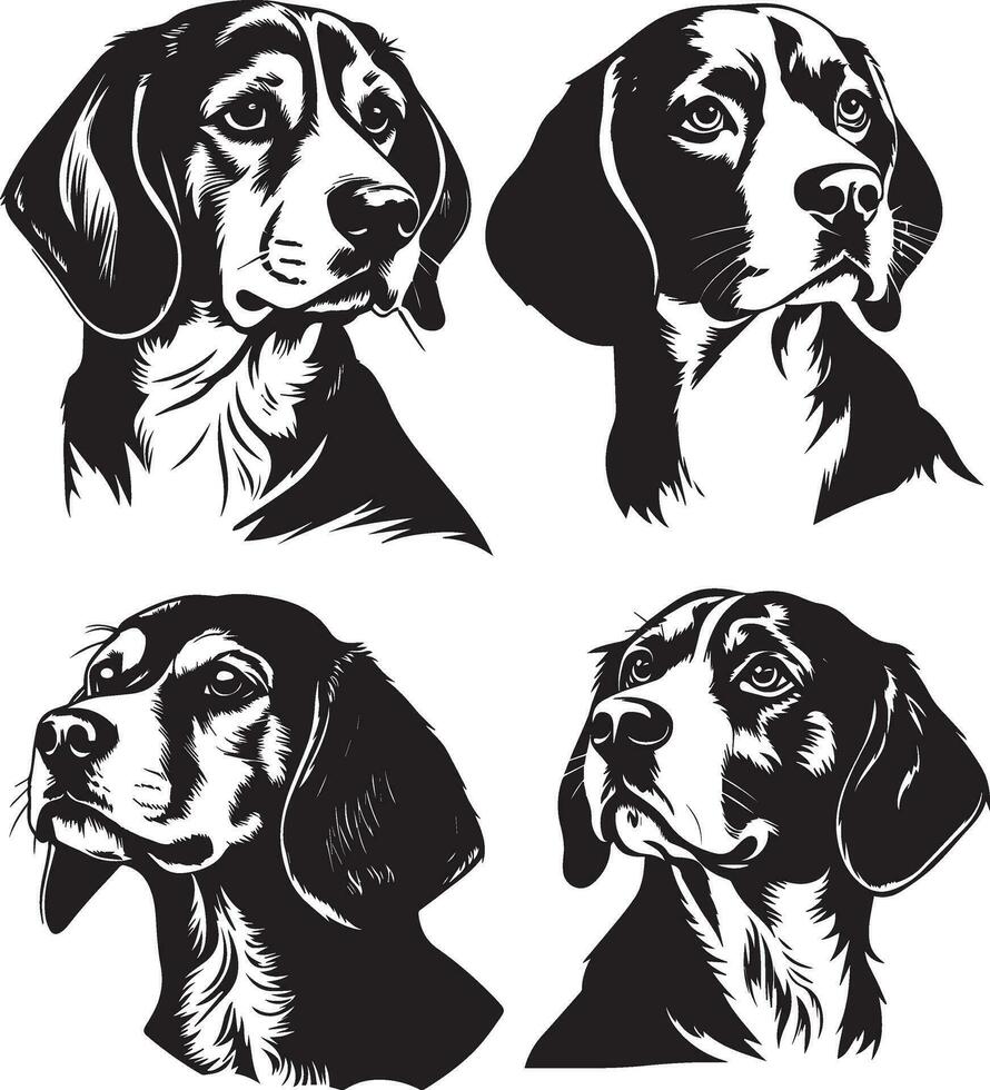 silueta beagle perro linda vector diseño