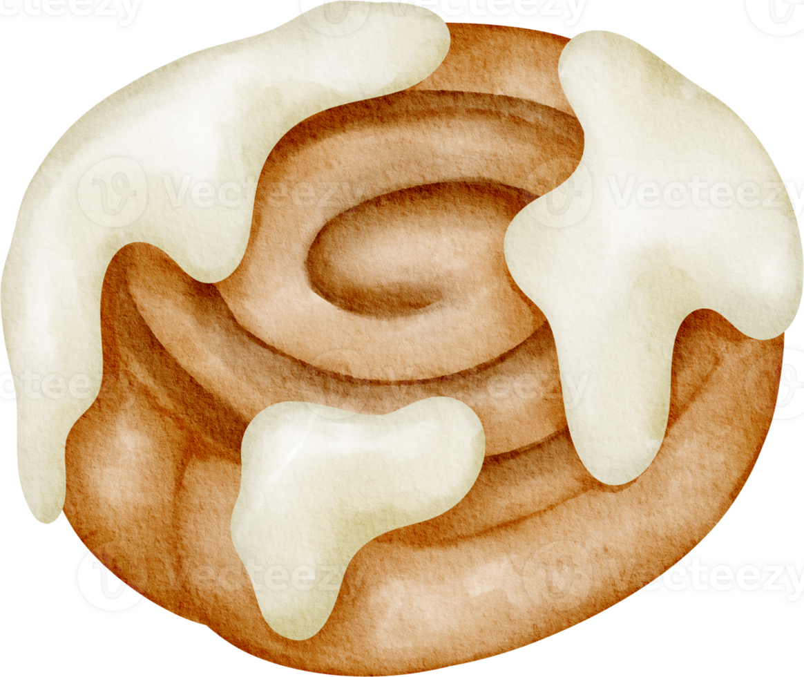 watercolor autumn Cinnamon Roll png