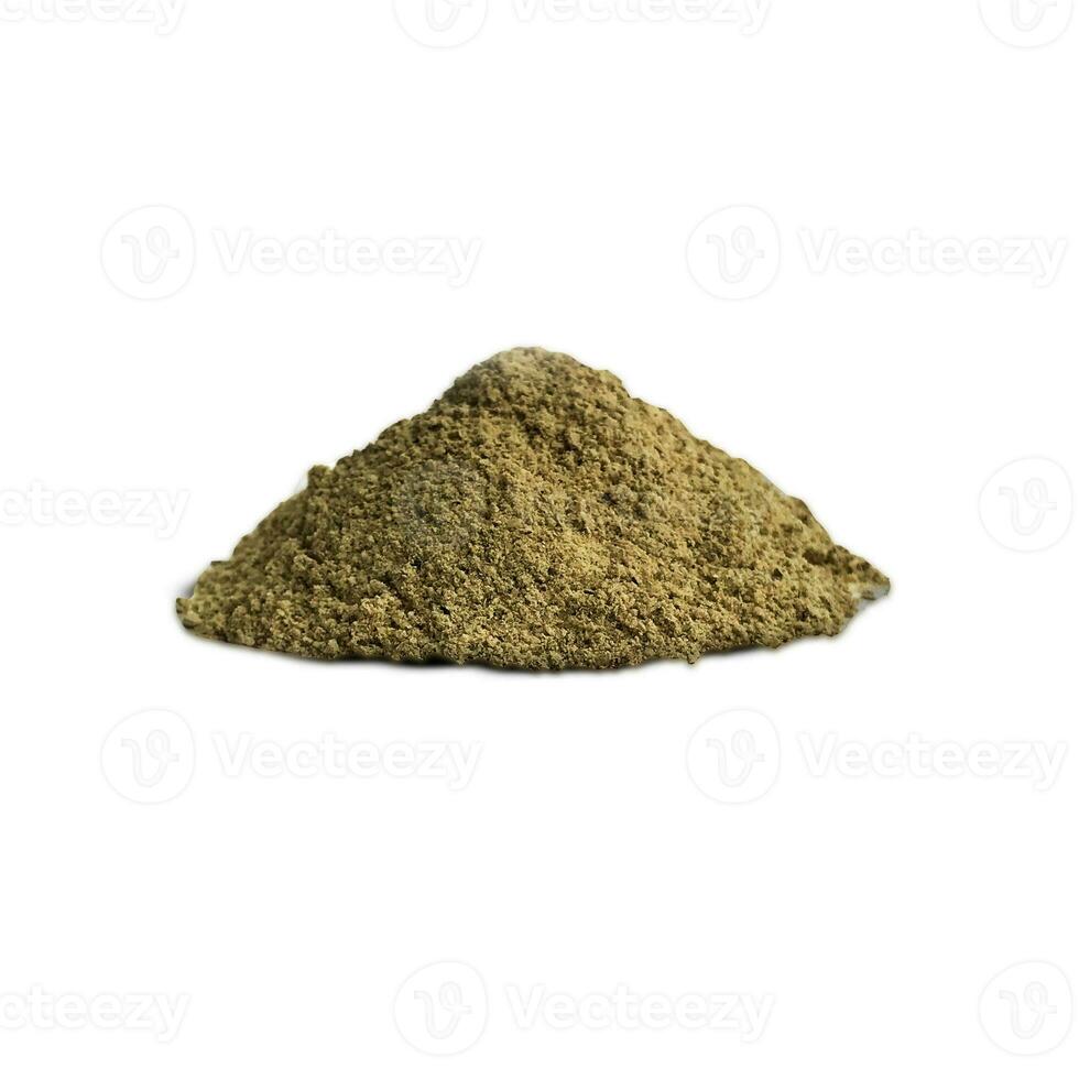 Ground black pepper on an isolated on a white background. photo