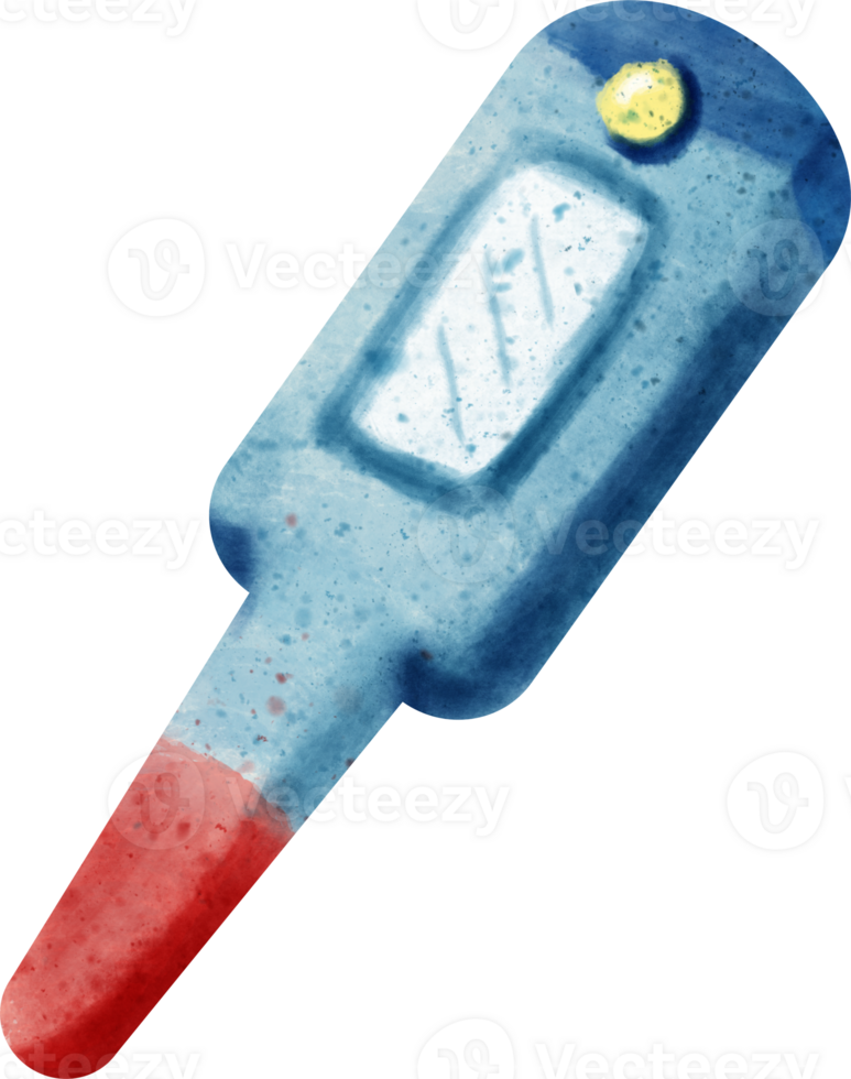 watercolor medical thermometer png