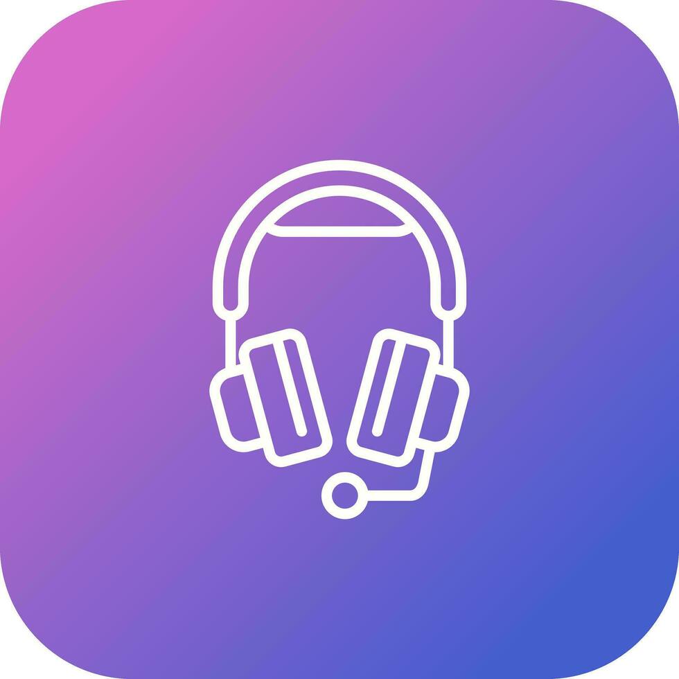 Headphones with Microphone Vector Icon