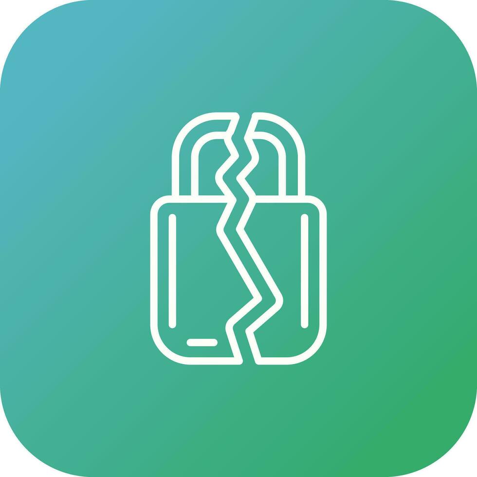 Brocken Padlock Vector Icon
