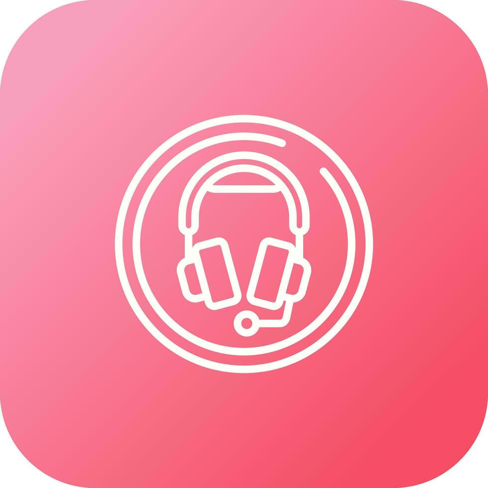 Headphones with Microphone Vector Icon