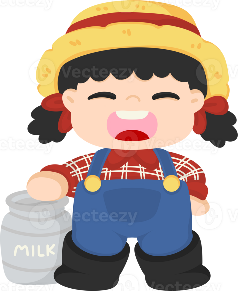 farmer girl cartoon png