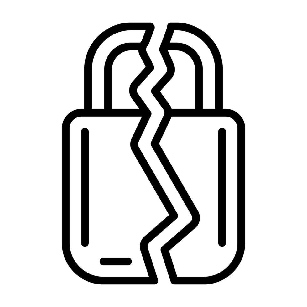 Brocken Padlock Vector Icon