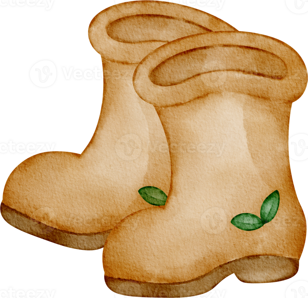 watercolor farm boots png