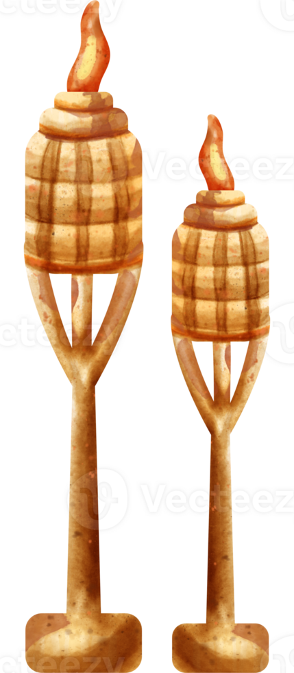 watercolor summer torch png