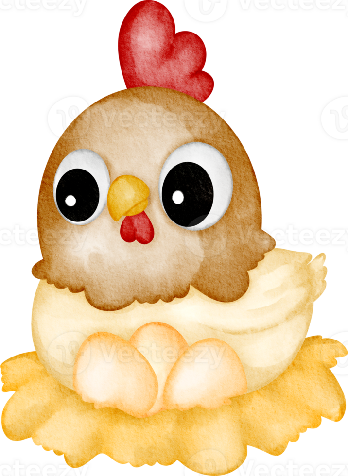 watercolor farm hen png