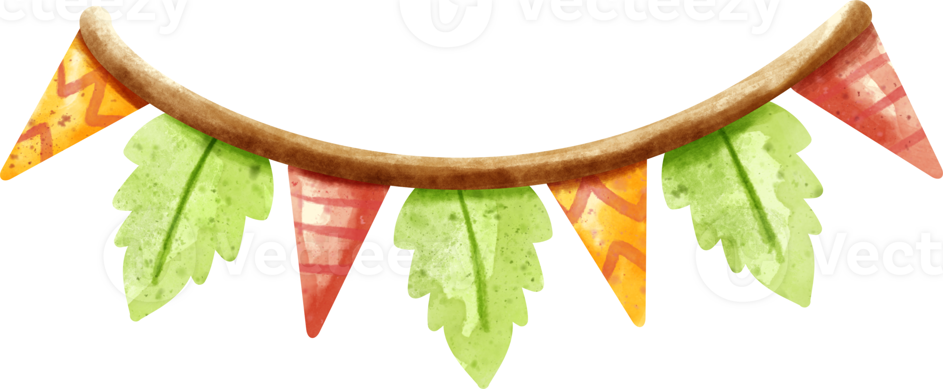 watercolor summer party flag png