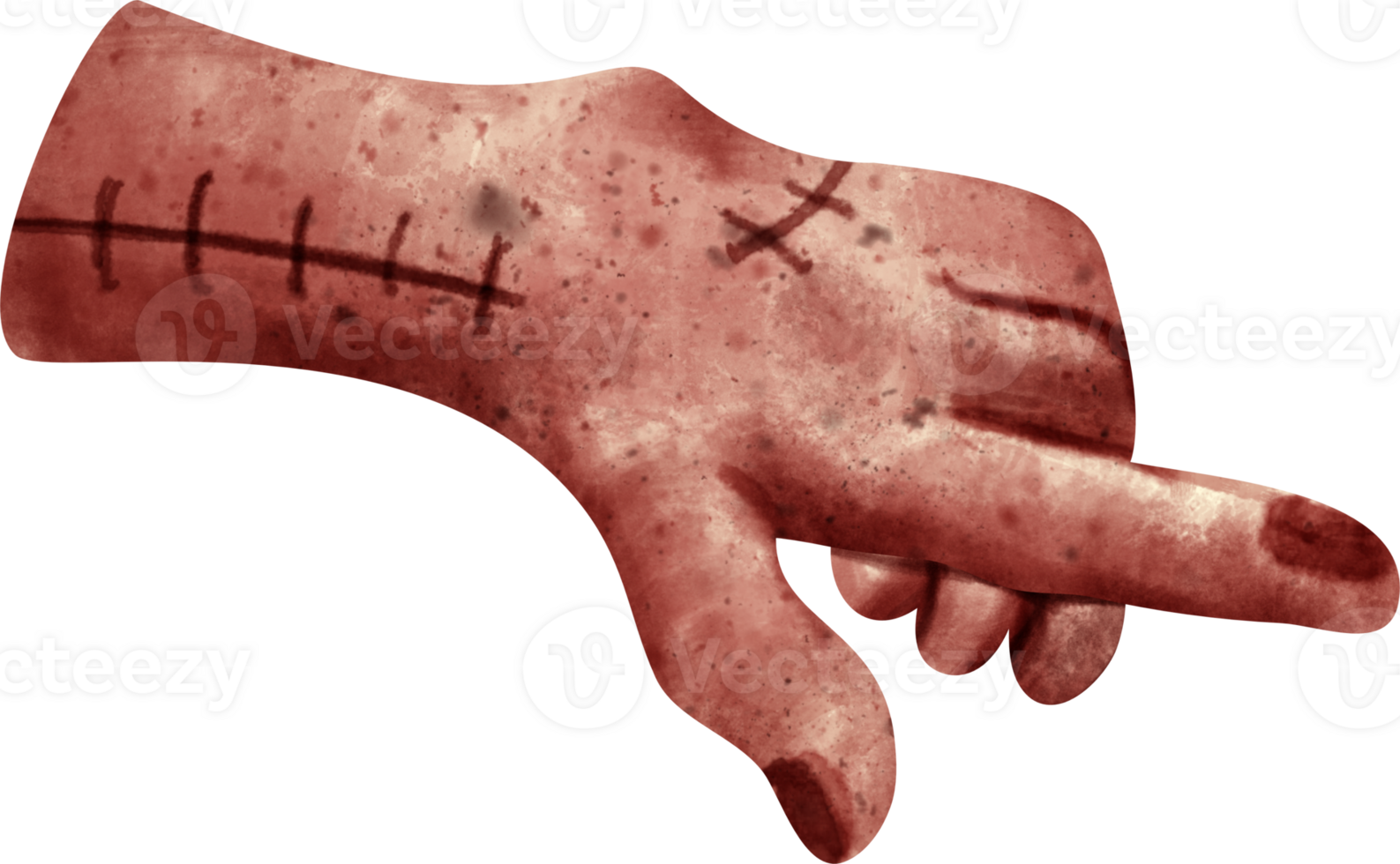 watercolor zombie hand png