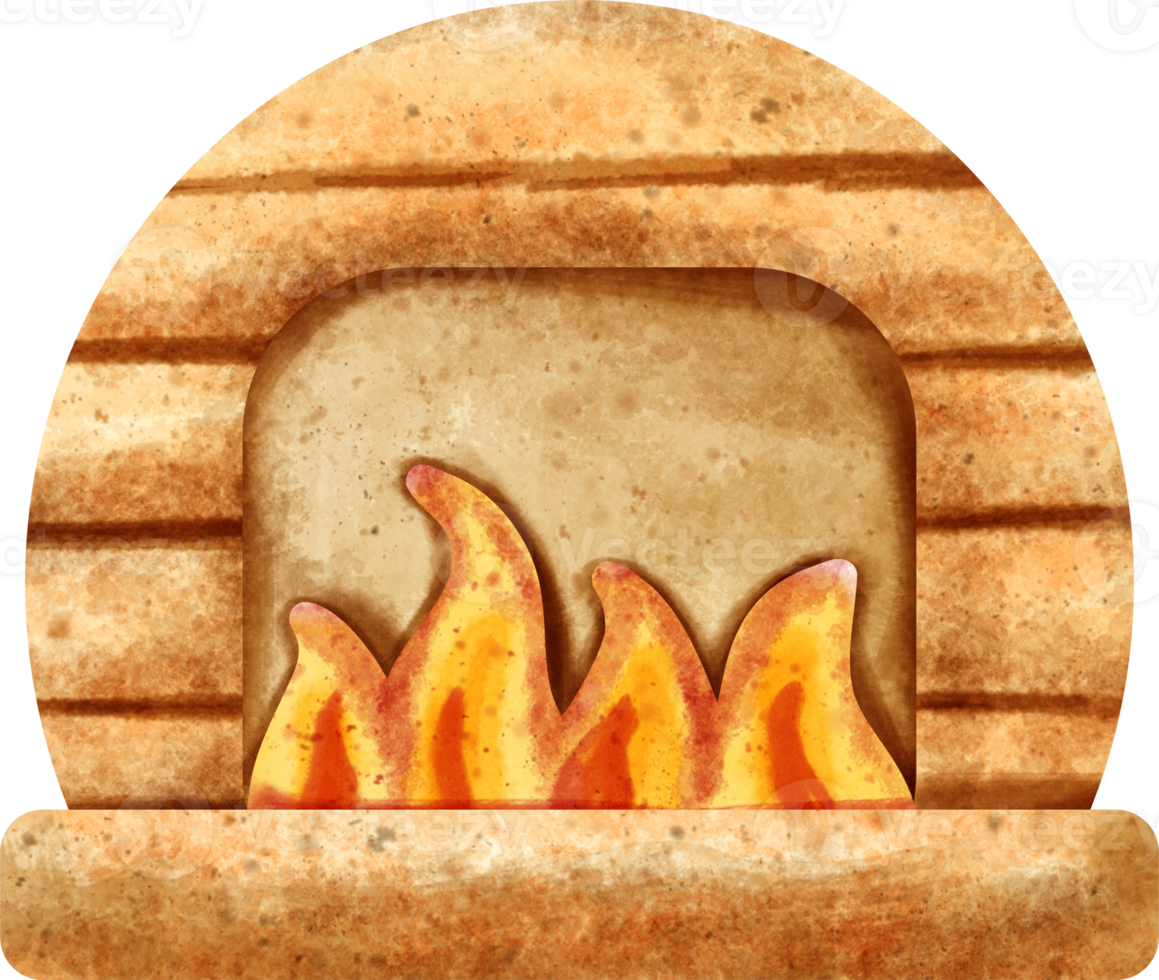 watercolor fireplace clip art png